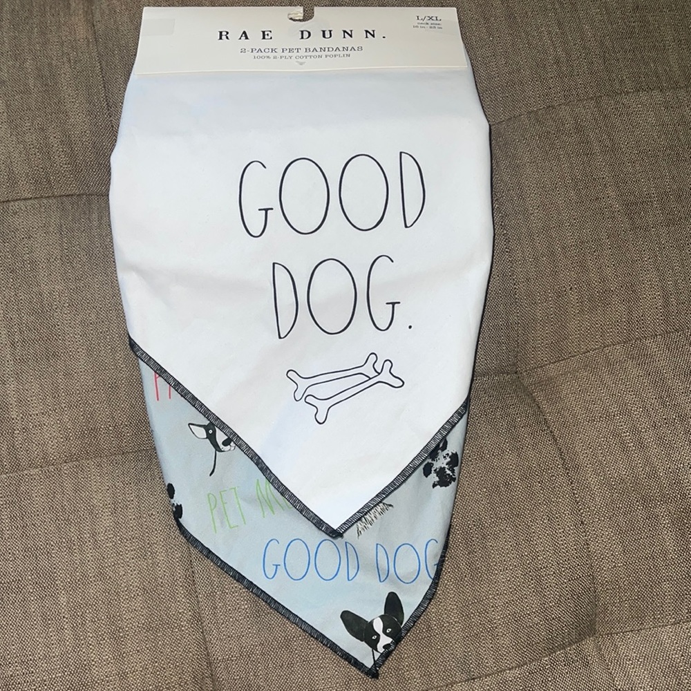 Rae Dunn 2-Pack Pet Bandanas free gift with purchase